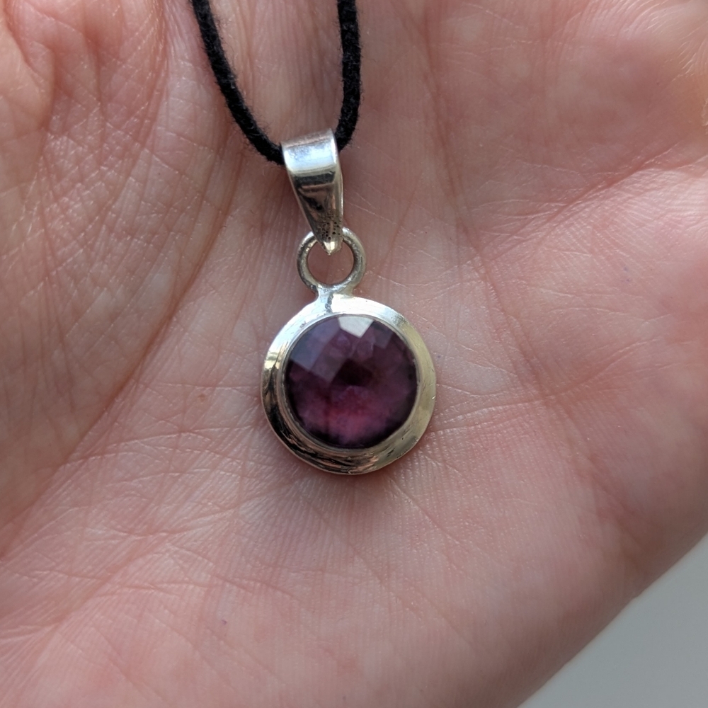 Dainty amethyst sterling silver 925 pendant
